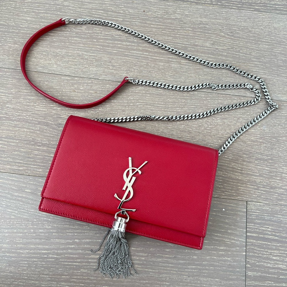 Saint Laurent kate tassel crossbody bag with dustbag and authenticity card.